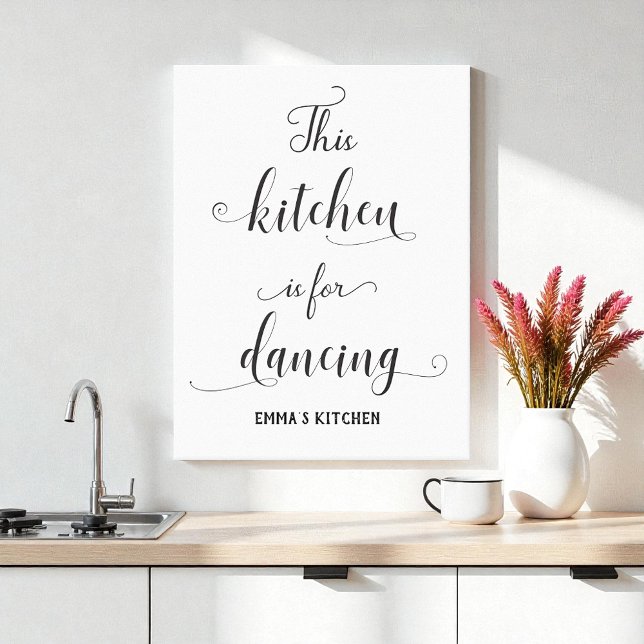 Black White Kitchen Decor Funny Quote Kanvastryck (Skapare uppladdad)