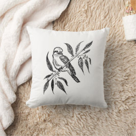 Black & White Kookaburra på Gren Teckning Kudde