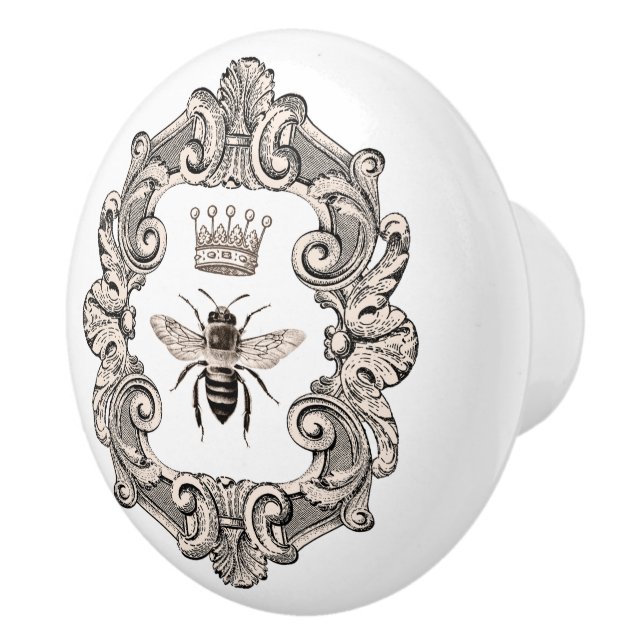 Black & White Krona Queen Bee Ceramic pull Knopp (Höger)