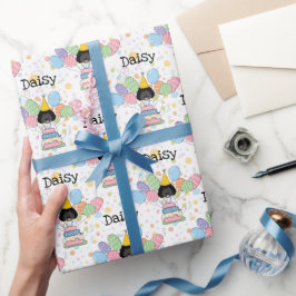 Black White Labradoodle Hund Birthday Presentpapper