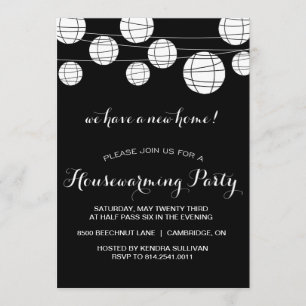 BLACK WHITE LANTERNS HOUSEWARMING PARTY INBJUDANDE INBJUDNINGAR