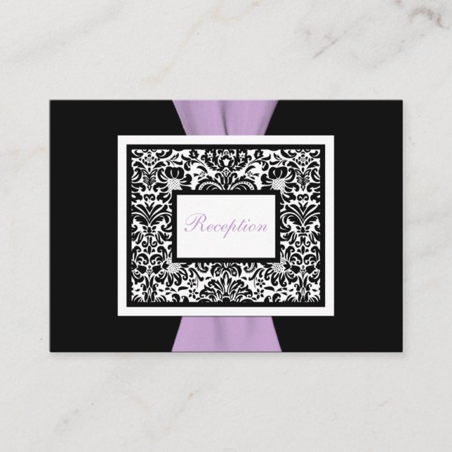 Black White Lavender Damask-hölje Tilläggskort (Framsida)