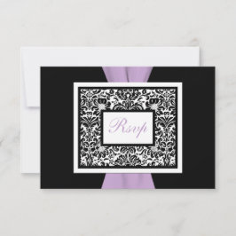 Black White Lavender Damask PRINTED RIBBON OSA