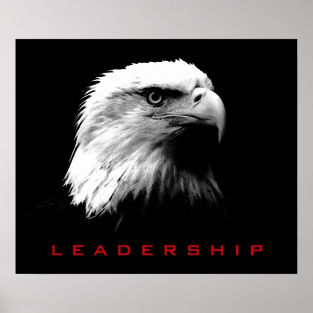 Black & White Leaagement Eagle Öga Poster (Framsidan)