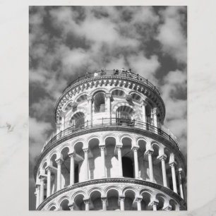 Black White Leaning Torn i Pisa Italien