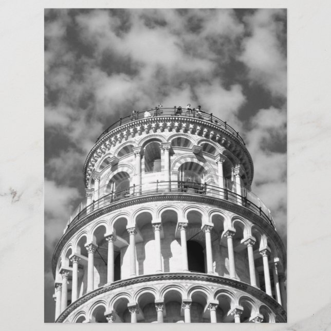 Black White Leaning Torn i Pisa Italien (Framsida)