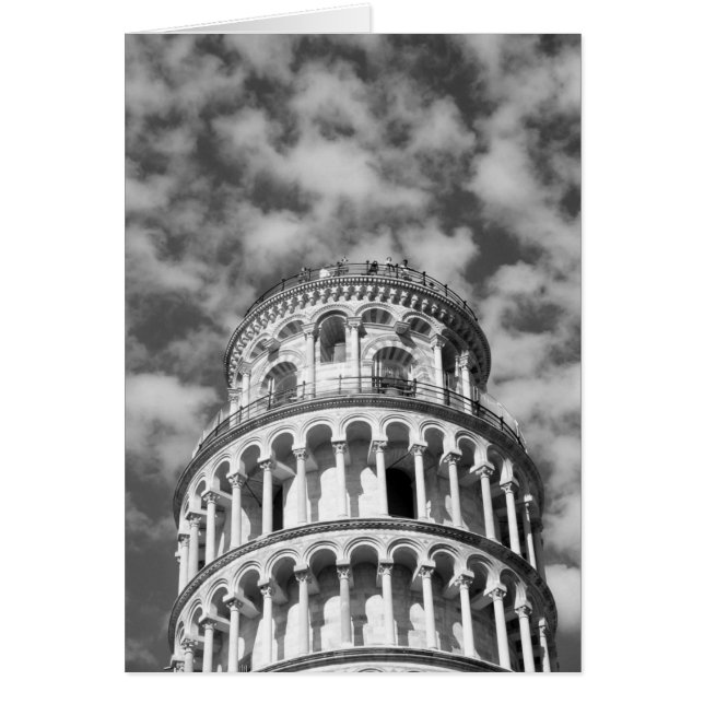 Black White Leaning Torn i Pisa Italien Hälsningskort (Framsidan)