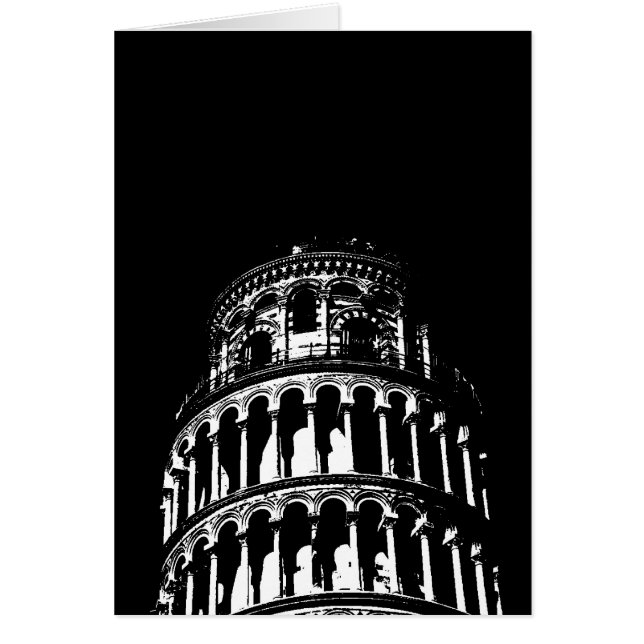 Black White Leaning Torn i Pisa Italien Hälsningskort (Framsidan)