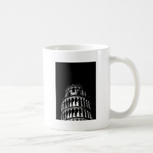 Black White Leaning Torn i Pisa Italien Kaffemugg