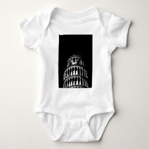 Black White Leaning Torn i Pisa Italien T Shirt