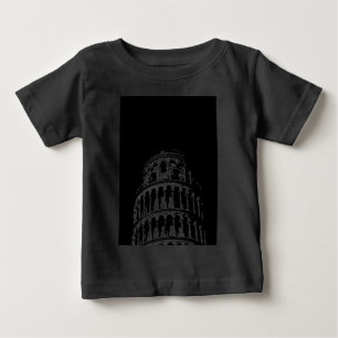 Black White Leaning Torn i Pisa Italien Tee Shirt