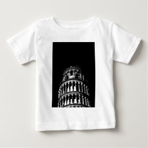 Black White Leaning Torn i Pisa Italien Tee Shirt