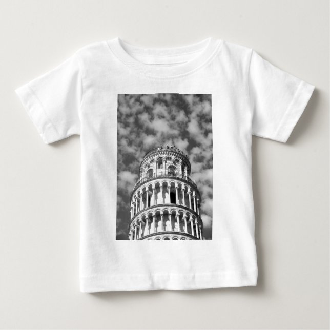 Black White Leaning Torn i Pisa Italien Tröja (Framsida)