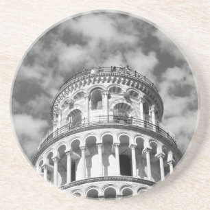 Black White Leaning Torn i Pisa Italien Underlägg