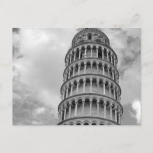 Black White Leaning Torn i Pisa Italien Vykort