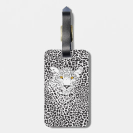 Black & White Leopard Camouflaged Bagagebricka