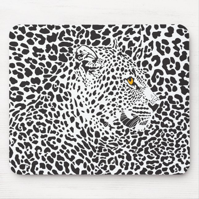 Black & White Leopard Illustration 2 Musmatta (Framsidan)