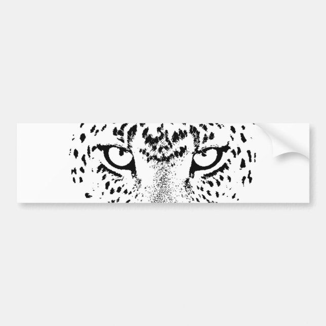 Black & White Leopard Öga Bildekal (Framsidan)