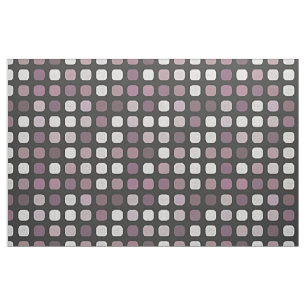 Black White Lila Retro Round Squares Art Mönster Tyg