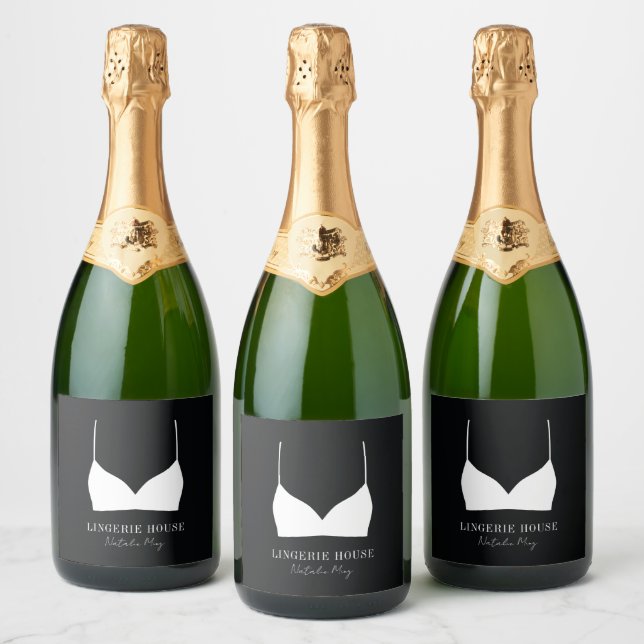 Black White Lingerie Boutique Logotyp design (Flaskor)