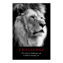Black White Lion Motivational Challenge