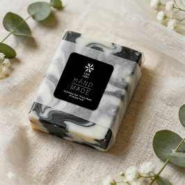 Black White Logo Minimal Business Support TMF26 Fyrkantigt Klistermärke