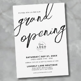 Black White Logotyp Business Grand Open Inbjudningar