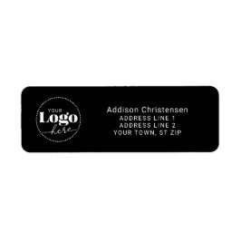 Black White Logotyp Company Returetiketters Returadress Etikett