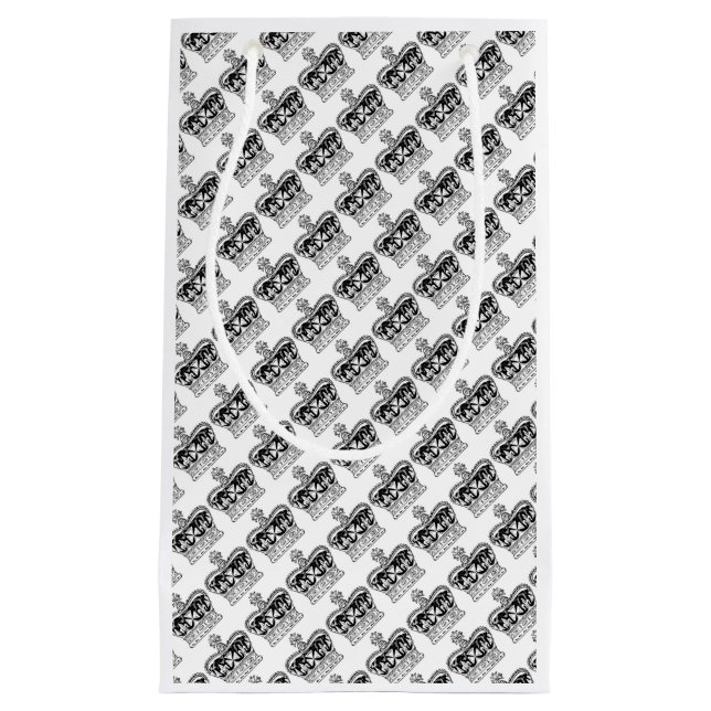 Black & White London Theme Royal Krona Gift Bag (Framsidan)