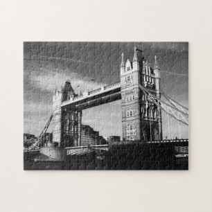 Black White LondonTower Bridge Art Travel Pussel