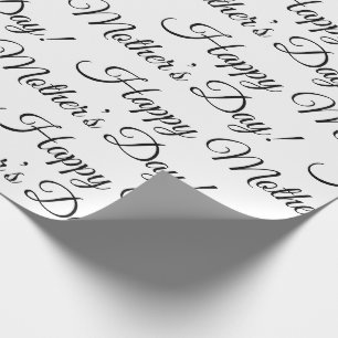 Black White Lycklig Mor's Day-skript Helgdag Presentpapper