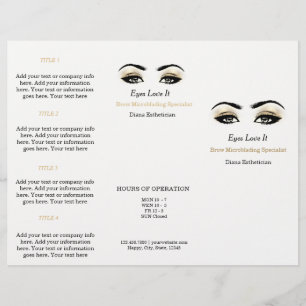 Black White Makeup Lash Esthetician SPA Brochure