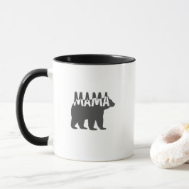 Black & White Mama Bear Silhouette Mugg