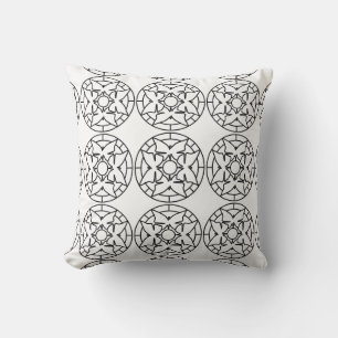 Black White Mandala Butterflies Mönster Pillow Kudde