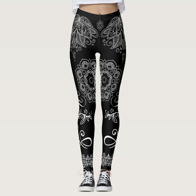 Black/White Mandala Leggings (Framsida)