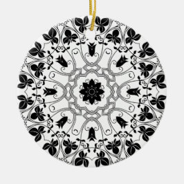 Black & White Mandala Mystical-julprydnad Julgransprydnad Keramik