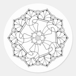 Black & White Mandala Sticker Runt Klistermärke
