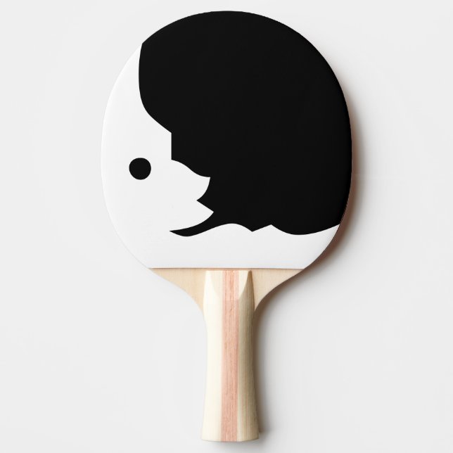 Black White Måne Crescent Ping Pong Paddle Pingisracket (Framsidan)