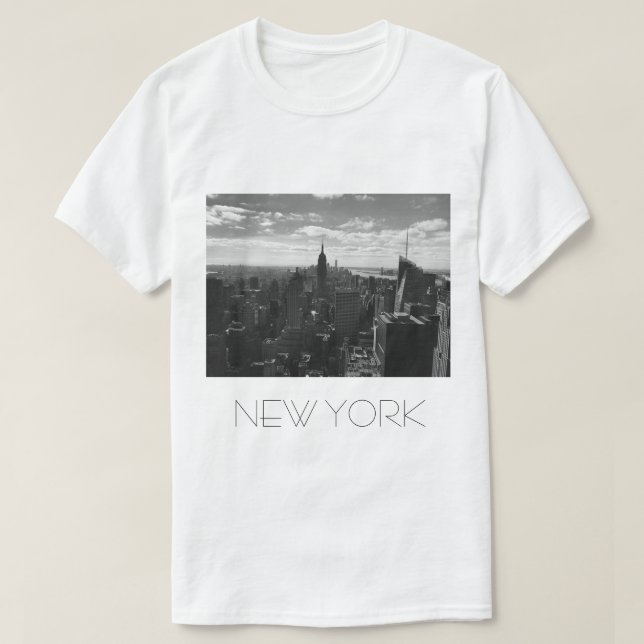 Black & White Manhattan Skyline T Shirt New York (Design framsida)