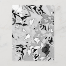 Black White Marble Abstrakt Vykort