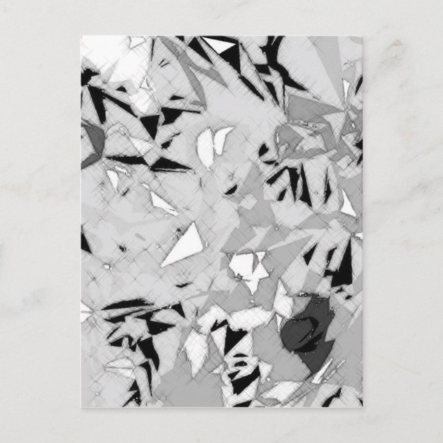 Black White Marble Abstrakt Vykort (Framsida)