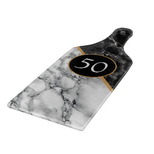 Black White Marble Caking Board - födelsedag