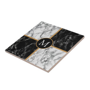 Black White Marble Ceramic Tile Personlig Kakelplatta