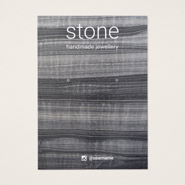 Black White Marble Earring Jewelry Visning Card Visitkort (Framsidan)