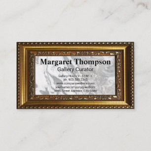 Black White Marble   Guld Decorative Ram Visitkort