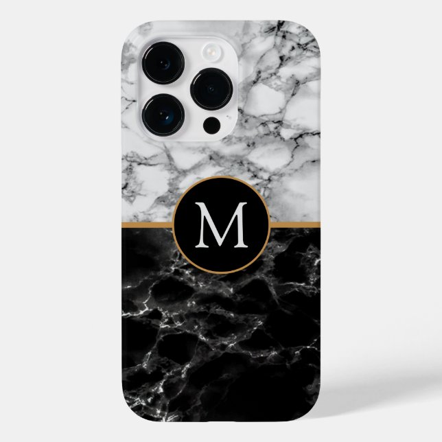 Black White Marble iphone case Personlig Brev (Baksida)