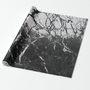 Black & White Marble Modern Glam Trendig Party Presentpapper