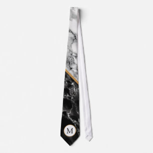 Black White Marble Neck Tie Personlig Brev Slips