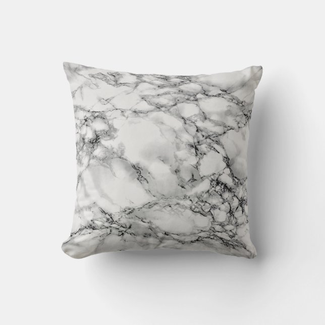Black White Marble Pillow Kudde (Framsida)