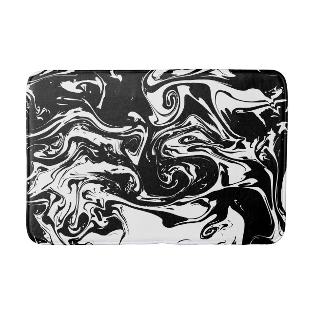 Black & White Marble Stil Bath Mat Badrumsmatta (Framsidan)